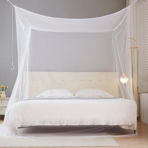 Mosquitera blanca para cama doble, rectangular de 1,8 m de ancho, colgante, sin necesidad de instalación, para uso doméstico, con diseño sólido. - Product Image 2