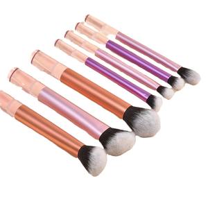 Nouvelle mode 7 pièces ensemble de pinceaux cosmétiques pinceaux éblouis de luxe rose doré véritable technique pinceaux de maquillage - Product Image 1