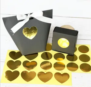 GMI Custom Printed Waterproof Clear Matte Wedding Favor Thank You Logo Adhesive Sticker Gold Foil Sticker Printing Embossing