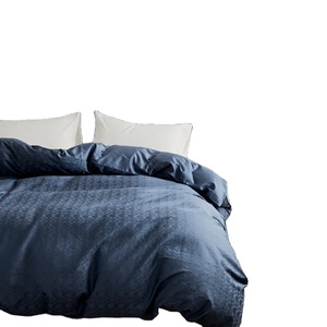 Set Copripiumino di Lusso 3 Pezzi 100% Cotone, Motivo Jacquard Tinta Unita con Motivi Vegetali, Ecologico per Casa e Hotel, 150x200cm - Product Image 1