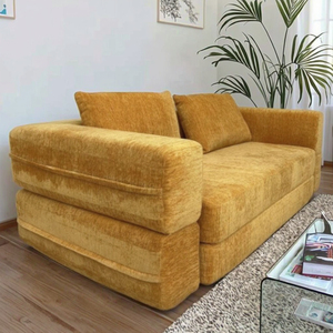 Sofá comprimido con respaldo extraíble y almohada Sofá <span class=keywords><strong>cama</strong></span> convertible para dormitorio y sala de estar con diseño moderno - Product Image 3