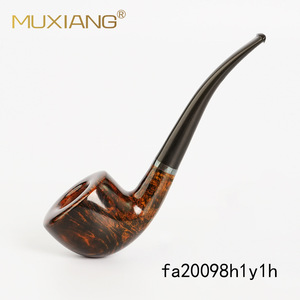 Muxiang Briarwood Tobacco Pipe Bent Type Smooth Finish 9mm Filter Stanwell Style Zhejiang Made - Product Image 1