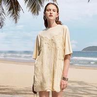 Style de la mode des femmes été imprimé t-shirt décontracté robe coupe ample coton doux longue longueur tissu éponge compressé caractéristique