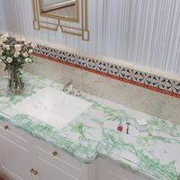 ORON DECO Autocollant en marbre vert brillant, imperméable, à coller et à décoller, pour comptoirs de cuisine, décoration intérieure, rouleaux de papier peint autocollants