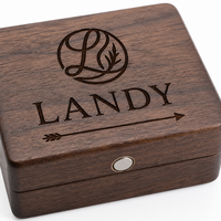 Boîte à boutons en bois écologique gravée sur mesure, étui de rangement pour souvenirs, cadeau de mariage, promotion, accessoire de couture, vente en gros OEM