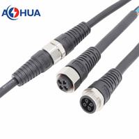 Rondelle murale LED pour éclairage étanche Câble moulé M19 300V 25/16/12A Connecteur métallique pré-câblé 2 3 4Pin Led Wire Connector