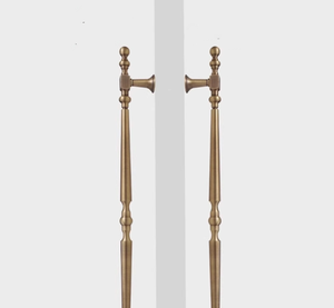 Tiradores de puerta de tira larga de bronce antiguo francés personalizados tiradores de puerta de madera de latón macizo tiradores de puerta de cafetería de doble cara - Product Image 1
