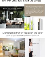 Sensor de Puerta Inalámbrico UEMON Smart Home Tuya WiFi con Batería, Alarma de Seguridad Compatible con Alexa/Google Home