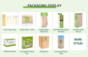 100% Set di posate in legno monouso in betulla naturale (50 pz)(25 pz) include forchetta a cucchiaio - Product Image 5