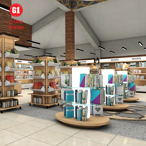Bibliothèque sur mesure au design moderne avec éclairage LED, étagère d'exposition intérieure pour librairie ou bibliothèque - Product Image 5