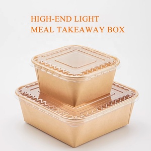 Chưa tẩy trắng nâu dùng một lần vuông nhỏ ăn trưa hộp takeout container với nắp để đi đưa ra Vỏ Sò cho thực phẩm - Product Image 2