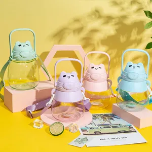 Bán buôn Kawaii chàng trai cô gái uống gấu lớn bụng cup BPA miễn phí tái sử dụng trường trẻ em chai nước bằng nhựa