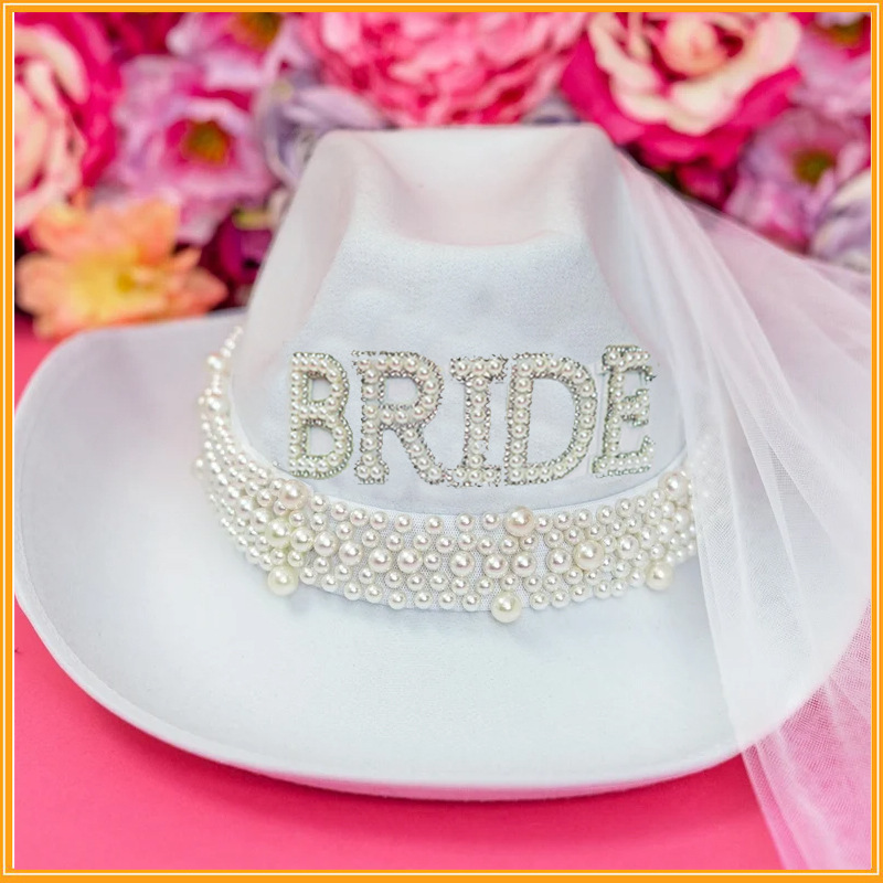 Bachelorette Party Wedding Cowgirl Hats for Women Letter  display picture 3