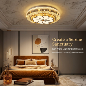 Nuova Illuminazione Moderna 2026: Lampada a Soffitto LED in Cristallo K9 con Telecomando +3CCT, AC 120W Ra95, Lussuosa per Soggiorno e Camera da Letto - Product Image 2