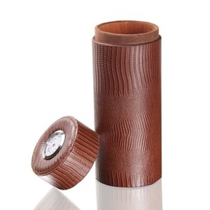 Xi Lanh Cedar Lining Xách Tay Du Lịch Da Xì Gà Humidor Trường Hợp Với Ẩm Kế - Product Image 1
