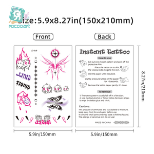 A5 Tattoo Sheet 2026 Latest Realistic Rose Pink Colorful Temporary Tattoos <strong>Old</strong> School <strong>Body</strong> Tattoos New - Product Image 2