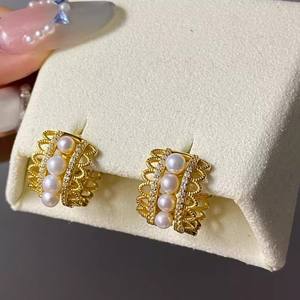 22672 Pendientes de Plata DIY con Plata S925, Cuentas de 3-4mm, Soporte Hueco para Múltiples Cuentas, Accesorios Nuevos 2023 - Product Image 2