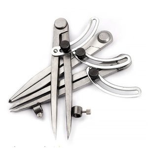 Wholesale 100/12/150 mm Line Drawing Device Spacing Compass Wing Divider Carbon Steel Spacing Gauge DIY Cattle <strong>Leather</strong> <strong>Tools</strong> - Product Image 1