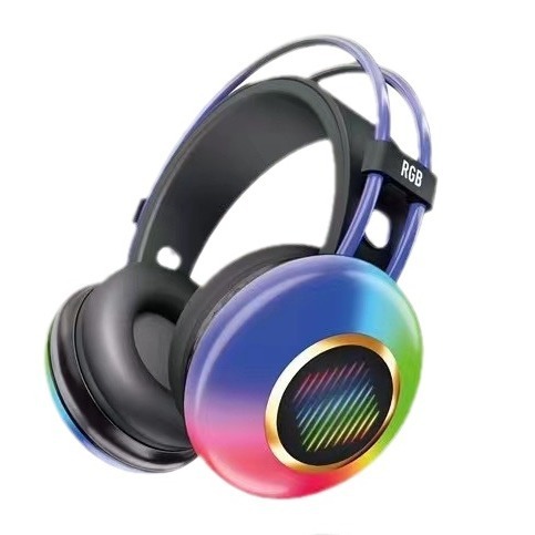 Trendy and Stylish RGB-lit Over-ear Bluetooth Headset with Wireless Gaming Calling Sports