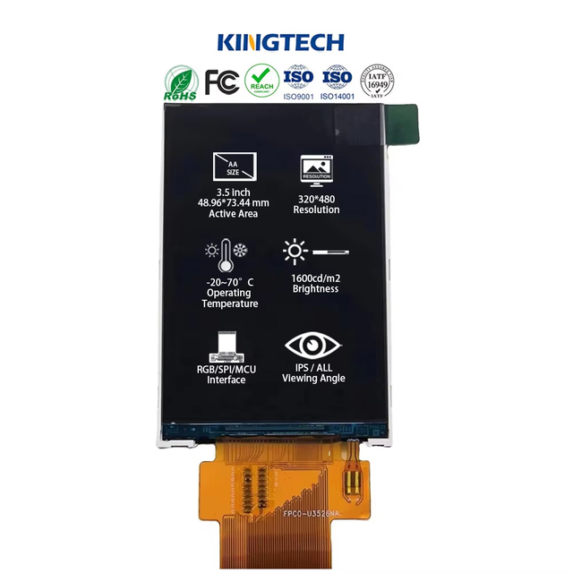 Kingtech OEM  3.5 Inch Ebike 320x480 HVGA 1000-1600 Nits Outdoor High Brightness E-bike 3.5 Inch Lcd Display Modules