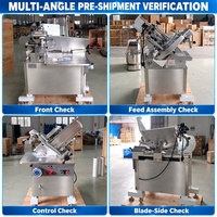 Machine à trancher la viande commerciale, trancheuse automatique de viande congelée pour rouleaux de bœuf et d'agneau avec épaisseur réglable