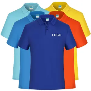 Camiseta polo bordada com logotipo personalizada, camiseta uniforme de escritório e design em branco com 100% algodão