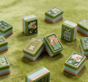 Tuiles de <span class=keywords><strong>Mahjong</strong></span> Américaines en Acrylique Rose Premium Style Luxe pour 4 Joueurs – Divertissement - Product Image 1