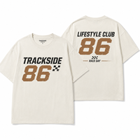 320GSM 100% gekamd katoen oversized race T-shirt heather grijs raceauto graphic custom logo OEM ODM casual sport T-shirt groothandel