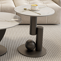 Ensemble de tables basses en pierre minimalistes modernes, table à thé ovale créative nordique pour salon
