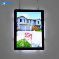 Acrylique Rectangle Bannière Affiche Led Boîte Lumière Cadre Double Face Haute Luminosité Immobilier Maison Ouverte Panneau de Signalisation à Vendre