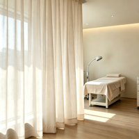 Rouleau de tissu non tissé en PP ignifuge beige 100-120 g/m² sur mesure pour rideaux d'hôpital