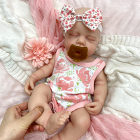 Poupées Reborn en Silicone Plein Corps Réalistes et Adorables, Bouche Ouverte, 18 pouces, LouLou Endormie, Anatomiquement Correctes, Fille Doux et Câlin, Cadeau de Fêtes