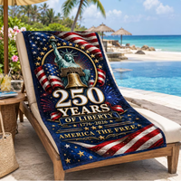 Serviettes de plage surdimensionnées, 250 Years Patriotic, douces, absorbantes, à séchage rapide, pour adultes, hommes et femmes