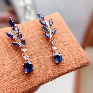 <span class=keywords><strong>Orecchini</strong></span> <span class=keywords><strong>pendenti</strong></span> anallergici a forma di foglia di salice squisita argento 925 Sterling di buona qualità - Product Image 4