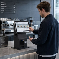 Kiosques de commande en libre-service de 15,6/21,5 pouces avec terminal Android 11, imprimante de reçus et scanner pour restaurants et commerces de détail
