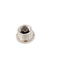 Conector Circular DIN M9 de 6 Pines Hembra para Montaje en Panel, IP67, Conector de PCB para Automatización Industrial, Terminales de Cobre y Nylon con Fijación Trasera