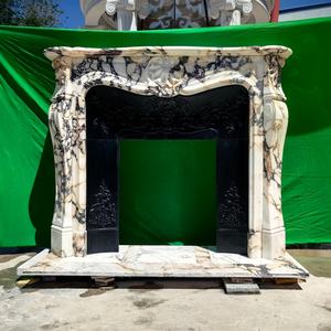 युआंडा कस्टम हाथ से नक्काशीदार सफेद संगमरमर की फिजगह मैटल के आसपास, विला होटल के लिए क्लासिक यूरोपीयन शैली के पत्थर की फिकप्लेस फ्रेम के चारों ओर - Product Image 3