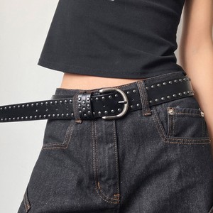<span class=keywords><strong>Ceinture</strong></span> pour <span class=keywords><strong>femme</strong></span> en alliage de style punk occidental avec boucle à ardillon pour jeans et pantalons – Ceintures noires haut de gamme, tendance et distinctives pour femmes - Product Image 4