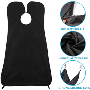 Vendita calda impermeabile taglio barba rasatura grembiule Logo personalizzato <span class=keywords><strong>uomo</strong></span> barba mantello con due ventose trasparenti - Product Image 2