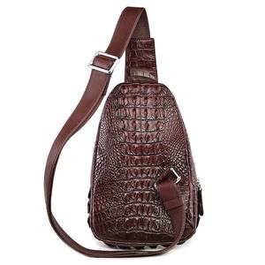 Bolso de Pecho de Piel de Cocodrilo Genuina al por Mayor para Hombre, Diseño Moderno con Cierre de Cremallera, Tamaño 29x20cm - Product Image 2