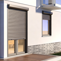 Fenêtre à volets roulants verticaux modernes automatiques en alliage d'aluminium pour extérieur