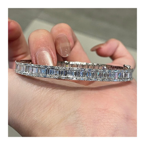 Xinfly Hợp Thời Trang 18K Vàng 8.63ct Đầy Đủ Phòng Thí Nghiệm Grown Kim Cương Bangle Chất Lượng Cao Au750 De Vvs Shining Vàng Trang Sức Vòng Đeo Tay Cho Quà Tặng - Product Image 1