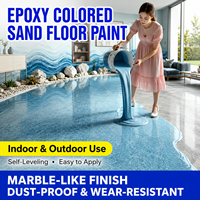 Peinture de sol en sable coloré époxy pour béton, haute dureté, auto-nivelante, séchage rapide, résistante aux taches, revêtement liquide
