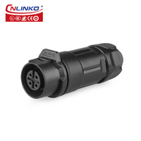 Conector Hembra de 4 Pines para Montaje en Panel, Resistente al Agua IP68, de Plástico, para M12, para Bicicletas Eléctricas