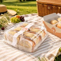 Boîtes à pâtisserie personnalisables, durables, en forme de coquille, en plastique PET transparent, pour boulangerie, pain, biscuits, gâteaux