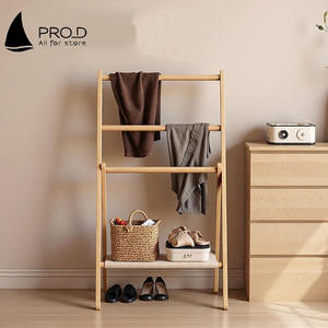 Il Nuovo Appendiabiti da Terra Pieghevole per la Testata del Letto e Riponibile Temporaneamente in Legno di Faggio Semplice - Product Image 6