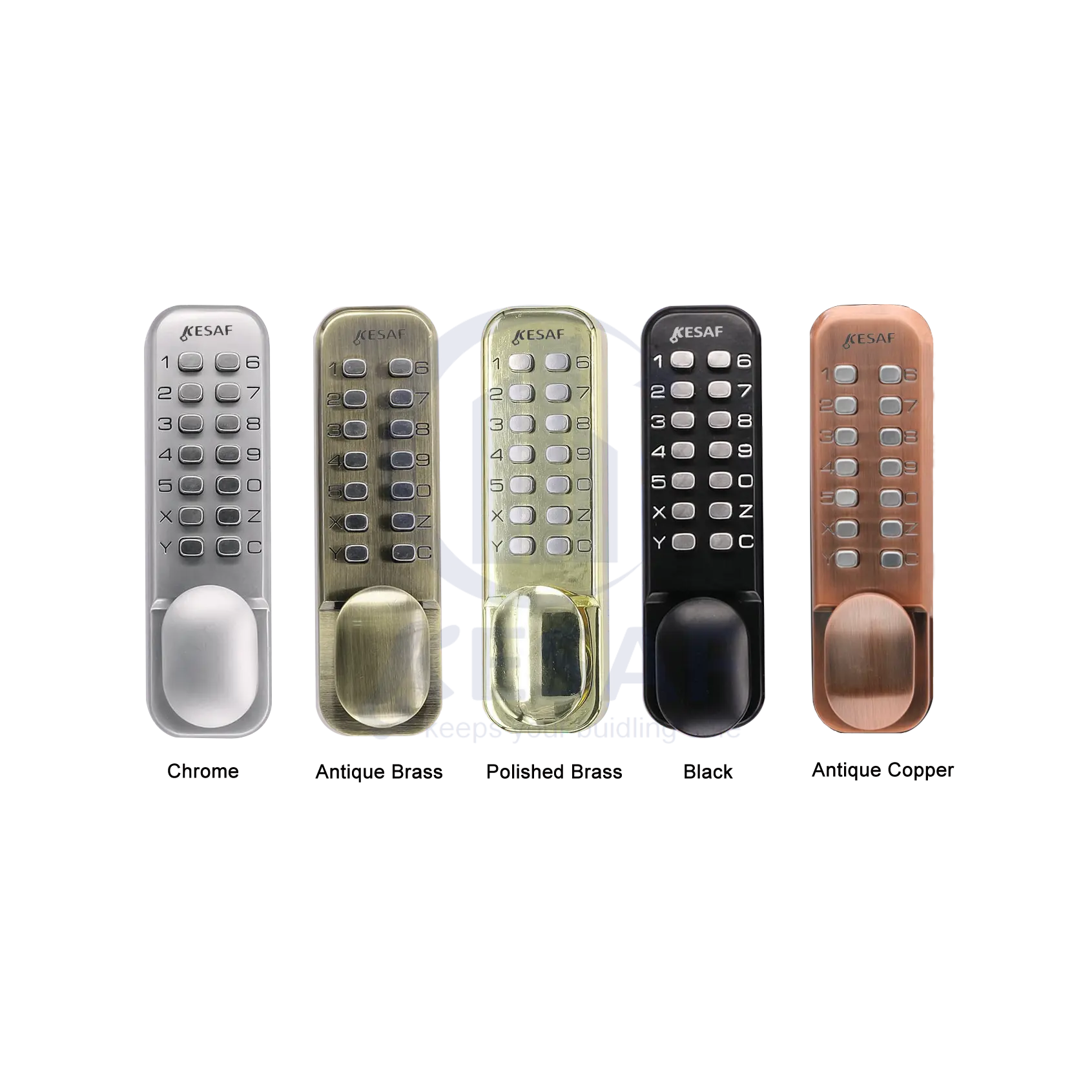KESAF Factory Best High Security Zinc Alloy All Types Of Password Tongue Button Mechanical Door Locks For Home