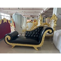 Fauteuil Trône de Luxe en Bois Massif, Style Antique, Design Moderne pour Villa, Appartement, Salon, Hôtel