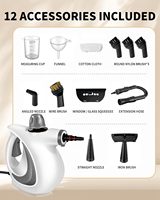 Limpiador a Vapor Natural Portátil para Múltiples Superficies, 12 Accesorios, Vaporizador Multiusos para el Hogar y Pisos