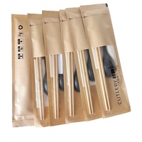 Kit de couverts et baguettes DIY personnalisé, entièrement emballé, avec fourchette à serviettes, pour la restauration à emporter